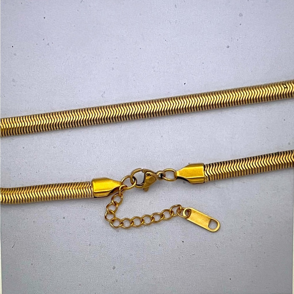 Unused (no tags) Snake chain necklace & bracelet set.